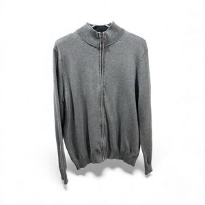 Men's Gray Full-Zip Sweater- M